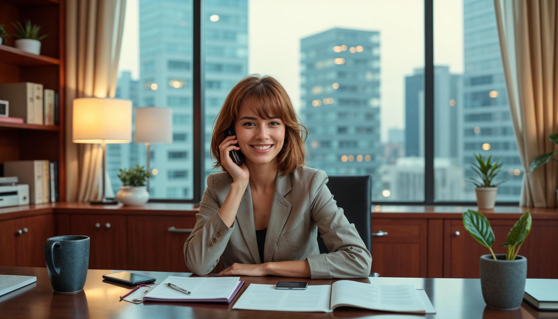 Entrepreneur on phone